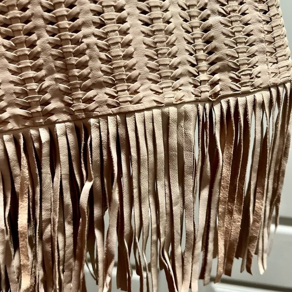 RALPH LAUREN fringe woven lamb leather mini skirt. NWT Size 16 - Picture 5 of 12